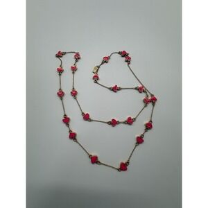 Kate Spade Gold Necklace With Pink Heart Charms